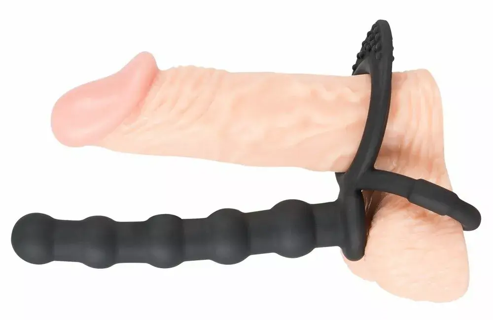 Анальная пробка Black Velvets Silicone — кольцо и шарики Photo 6