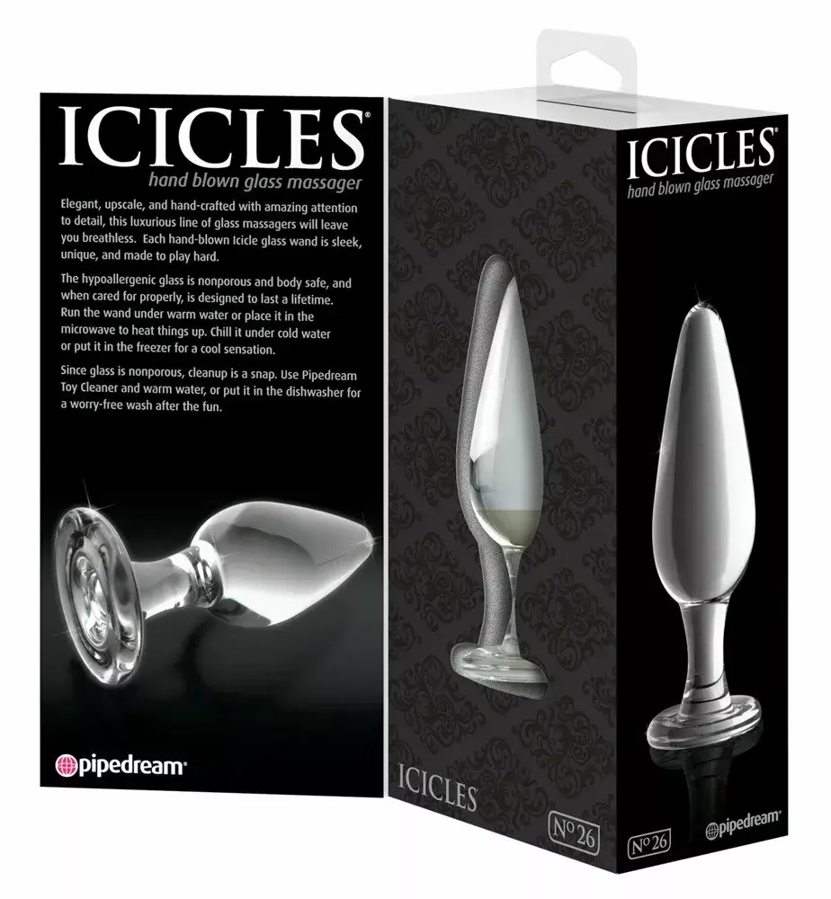Анальная пробка Icicles Clear Glass — 11 см, Ø 4 см Photo 4