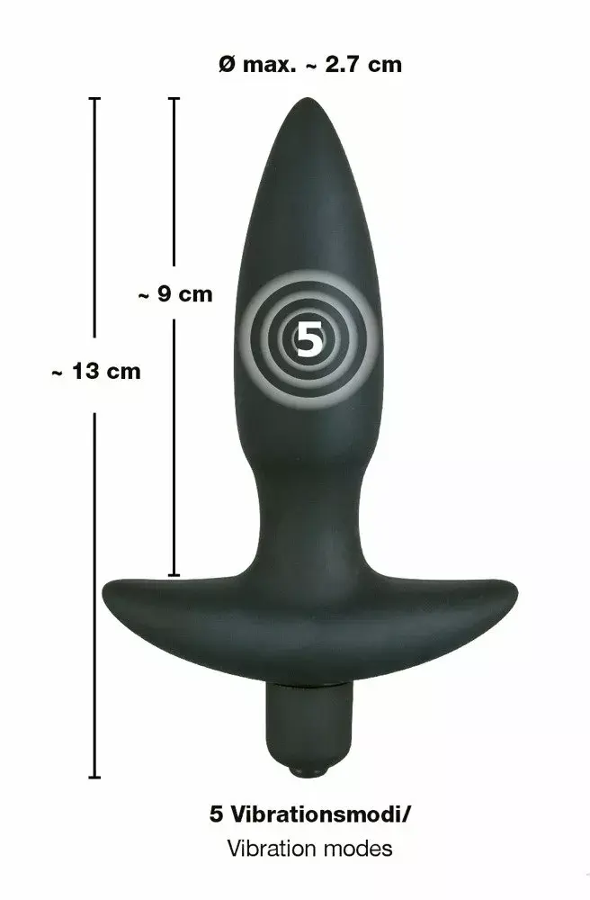 Анальная пробка Black Velvets силикон 13 см, 5 режимов Photo 5