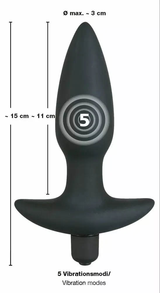 Анальная пробка Black Velvets силикон 15 см Photo 5