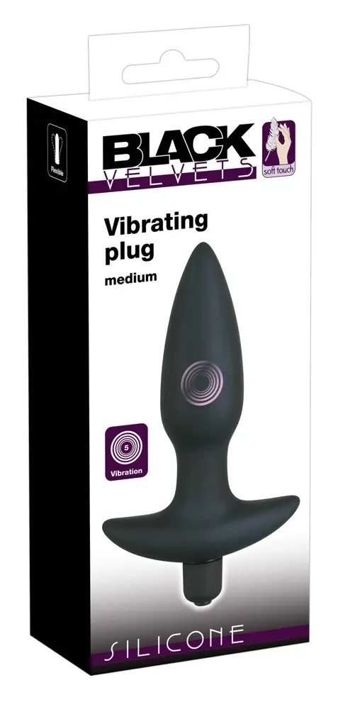 Anālais dildo Black Velvets silikona, kopējā