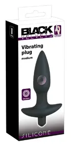 Anal plug Black Velvets silicone, 15 cm length, insertion 11 cm, Ø 2–3 cm, 5 vibration levels, battery-powered