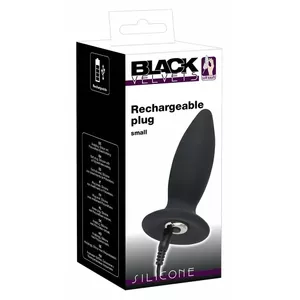 Анальная пробка Black Velvets силиконовая, перезаряжаемая, длина 11 см, Ø 3,3 см, 7 режимов вибрации, брызгозащита