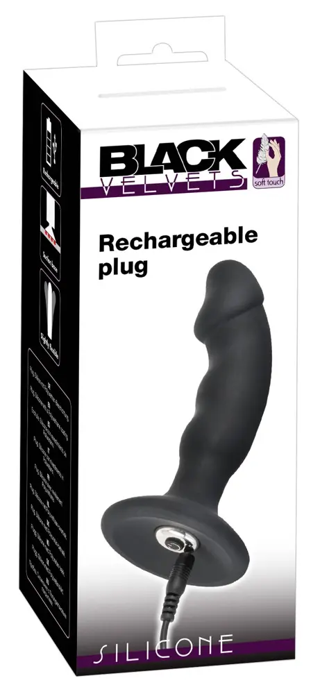 Anālais dilds Black Velvets silikona, izliektas