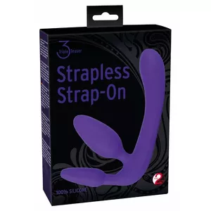 Strapless strap-on you2toys Triple Teaser — silicone, total length 20 cm, dildo 14.5 cm Ø 3.6 cm, vaginal plug 10.5 cm Ø 4 cm, anal plug 8.5 cm Ø 2.7 cm