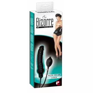 Inflatable latex dildo you2toys — model you2toys Latex Black, length 25 cm, uninflated Ø 3.7–4.0 cm, inflated Ø 4.2–8.5 cm