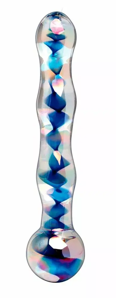 Стеклянный дилдо Icicles Clear/Blue — 17,5 см Photo 2