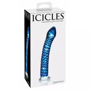 Glass dildo Icicles 19 cm, Ø 4 cm, insertion 18 cm — hand-blown hypoallergenic