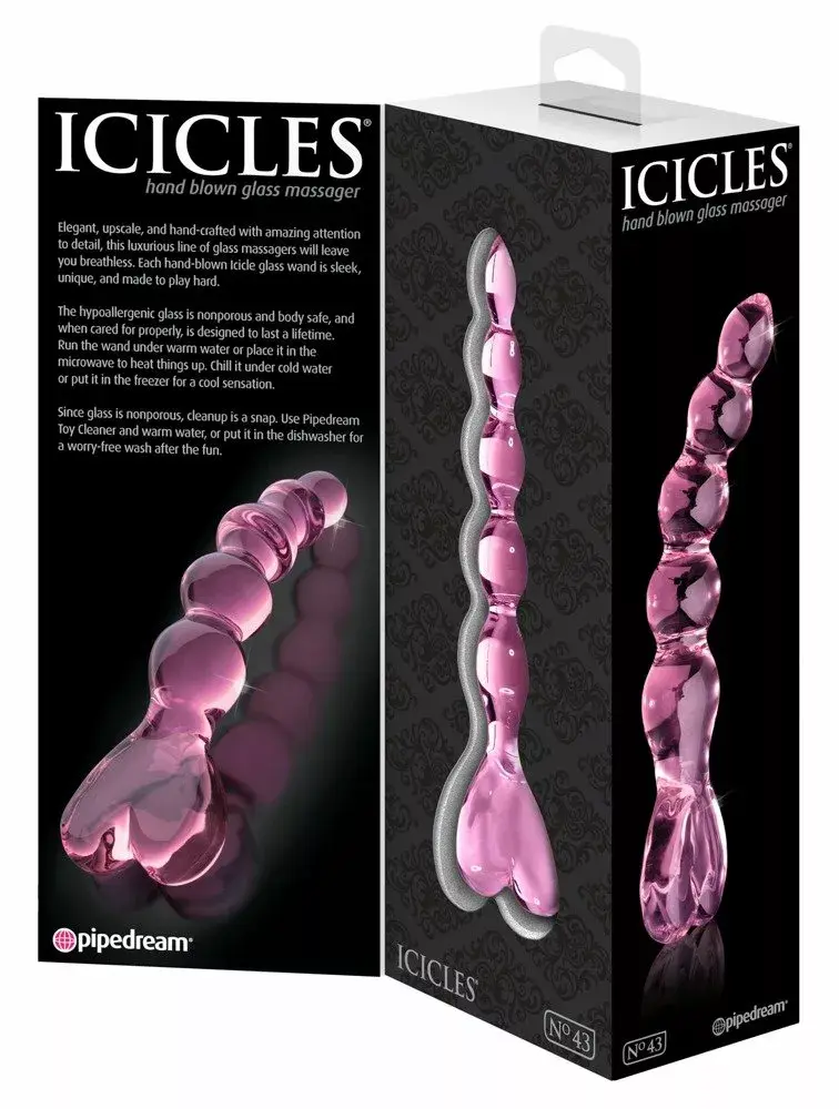 Glass dildo Icicles 05403150000 — 20 cm, Ø 3.5 cm Photo 5