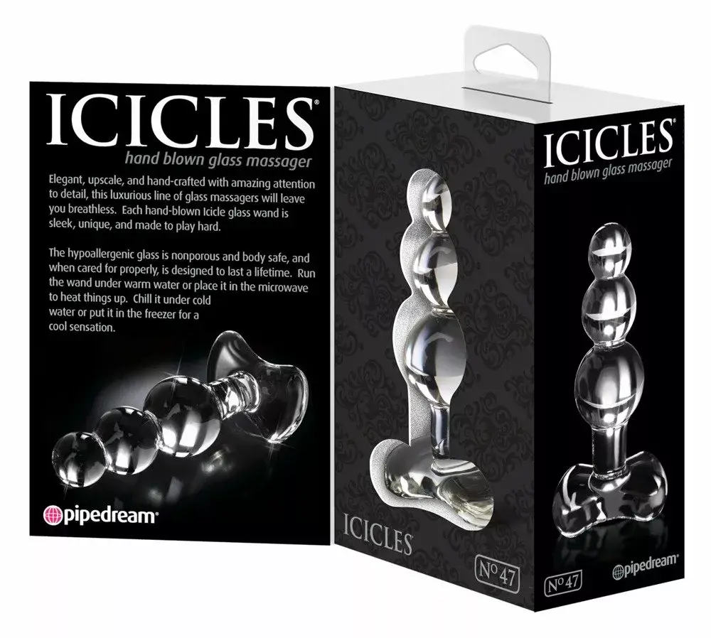 Анальная пробка Icicles No. 47 стеклянная Photo 4