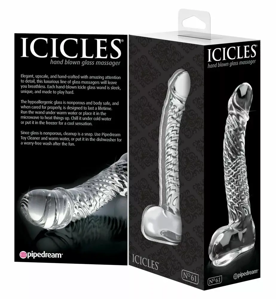 Stikla dildo Icicles No. 61 Clear Photo 4