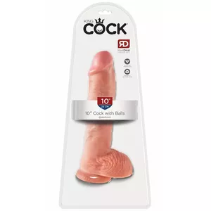 Dildo King Cock PVC Black — realistic PVC dildo with suction cup, length 25.4 cm, Ø 5.1 cm