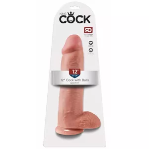 Dildo King Cock Silicone Black — realistic shape, suction cup, length 30.5 cm, Ø 7.6 cm