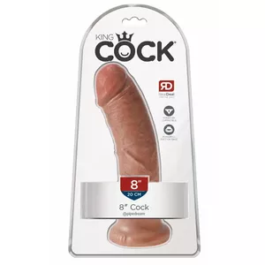 Dildo King Cock Silicone Tan — realistic PVC dildo, total length 21.5 cm, insertable 20.3 cm, Ø 4.6 cm, suction cup