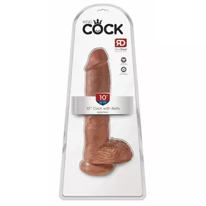Dildo King Cock Silicone Tan — realistic PVC dildo, total length 25.4 cm, diameter 5.1 cm, suction cup