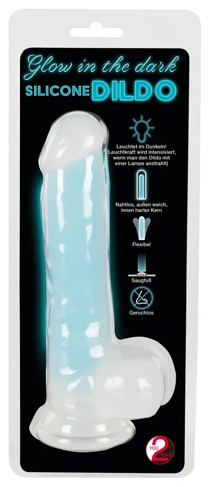Dildo you2toys silikona gaismu atstarojošs zaļš