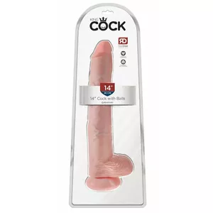 Dildo King Cock Silicone Flesh — realistic silicone dildo 35.6 cm length, 6 cm diameter, suction cup
