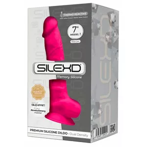 Dildo SILEXD Silexpan Black — realistic dildo with suction cup, length 17.5 cm, insertion 13.5 cm, Ø 3.8 cm