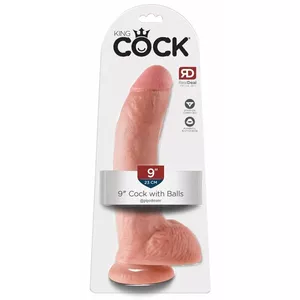 Dildo king cock PVC Flesh 9" — realistic PVC dildo, length 22.9 cm, diameter 5.1 cm, suction cup
