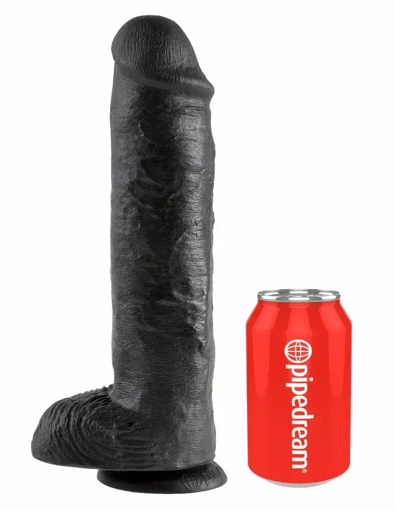 Dildo King Cock Silicone Dark 11" Photo 2