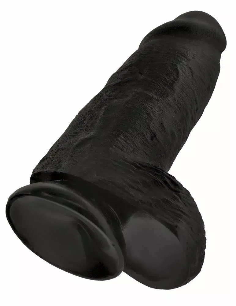 Dildo King Cock Silicone Black — realistic PVC 22.9 cm Photo 5