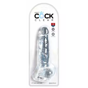 Dildo King Cock Silicone Black — King Cock Clear 8" (22.2 cm), TPE, suction cup, Ø 5.1 cm