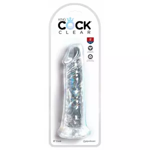Dildo King Cock Clear silicone 21.8 cm total length, Ø 4.6 cm, suction cup, TPE