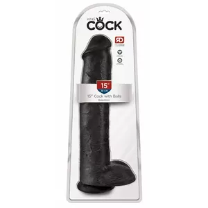 Dildo King Cock Silicone Flesh — realistic XXL dildo, length 38.1 cm, insertion 33 cm, diameter 7.6 cm, suction cup
