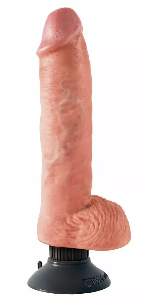 Dildo King Cock Silicone Black — vibrating, bendable 20.5 cm Photo 2