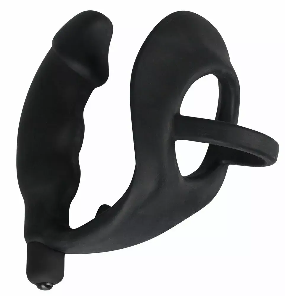 Vibrating silicone plug with cock ring Black Velvets Photo 2