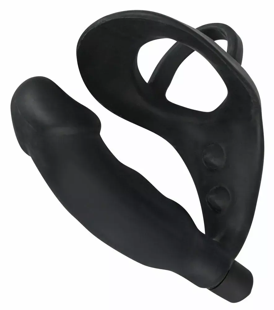 Vibrating silicone plug with cock ring Black Velvets Photo 4