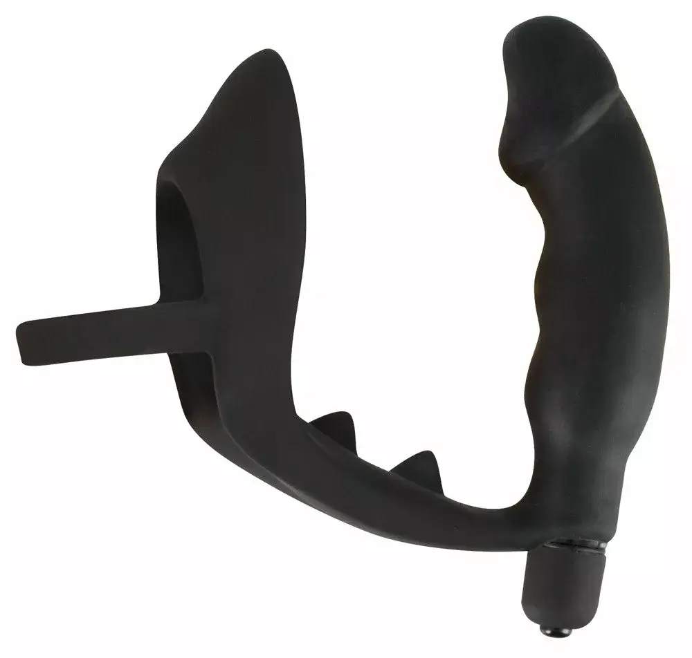 Vibrating silicone plug with cock ring Black Velvets Photo 5
