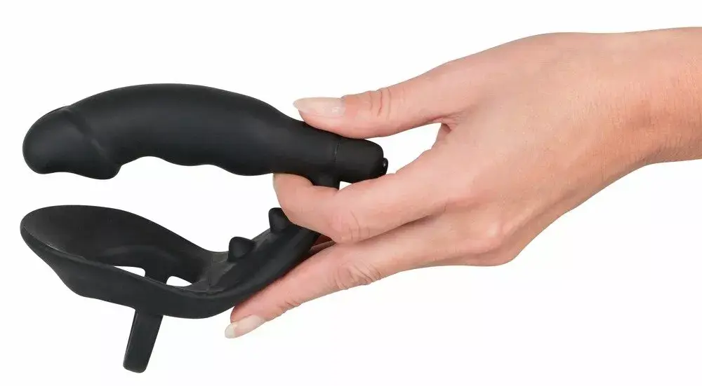 Vibrating silicone plug with cock ring Black Velvets Photo 7