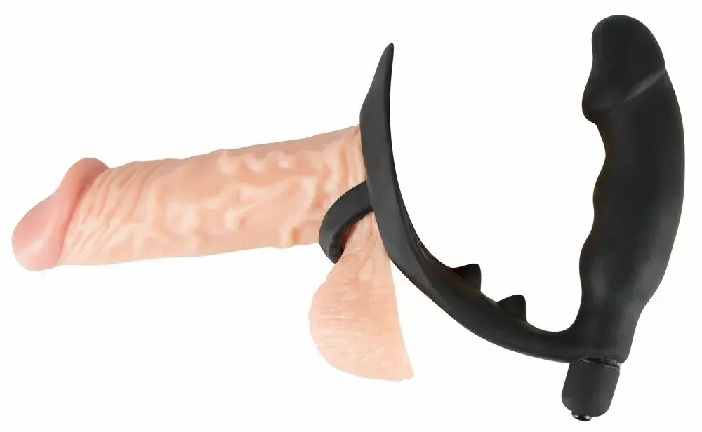 Vibrating silicone plug with cock ring Black Velvets Photo 8