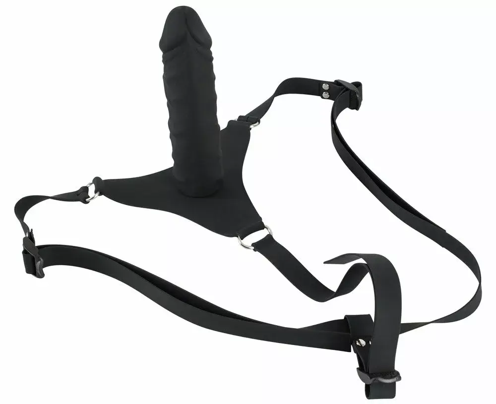 Strap-on you2toys Silicone Black 17 см, Ø 4,3 см Photo 2
