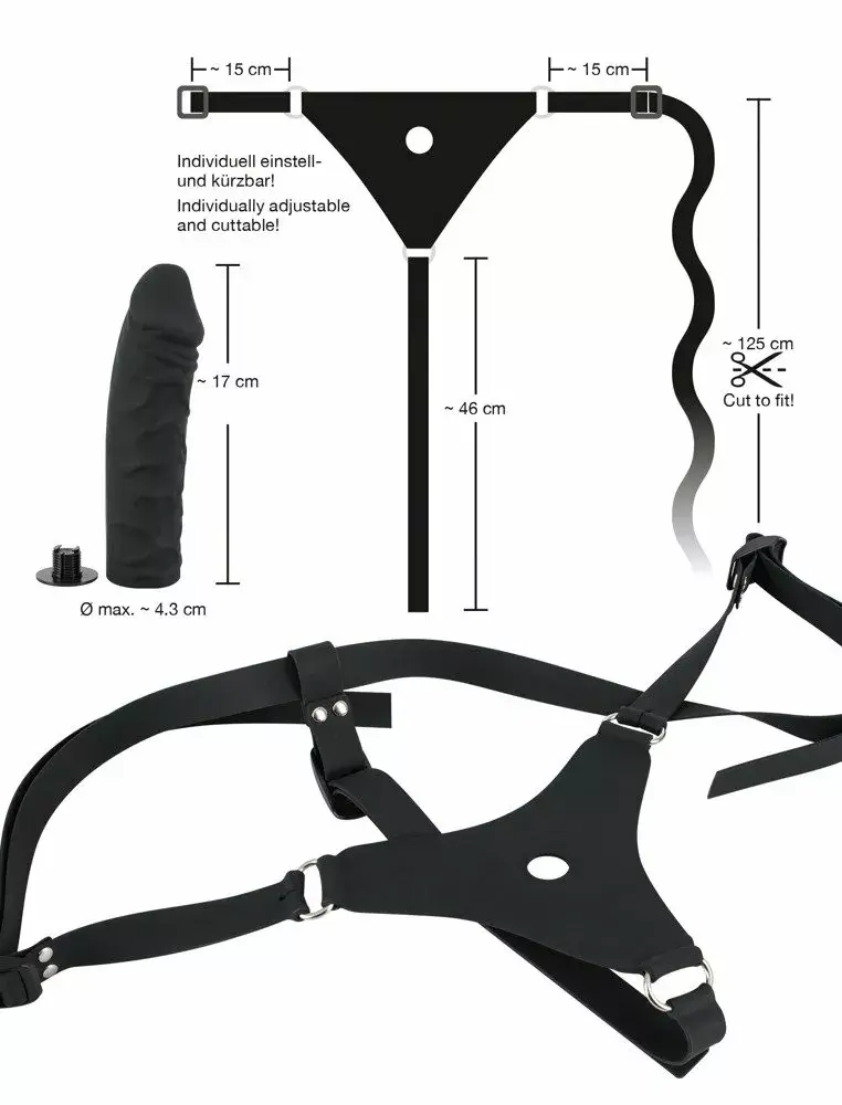 Strap-on you2toys Silicone Black 17 см, Ø 4,3 см Photo 9