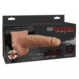 Страпон Pipedream Fetish Fantasy 7,5" силиконовый, полый с функцией брызг, длина 21,6 см, вставная 19,1 см