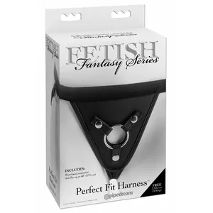Strap-on harness Pipedream FFS Perfect Fit Harness Silicone Black — adjustable waist up to 173 cm, thigh up to 76 cm, silicone rings Ø up to 5 cm