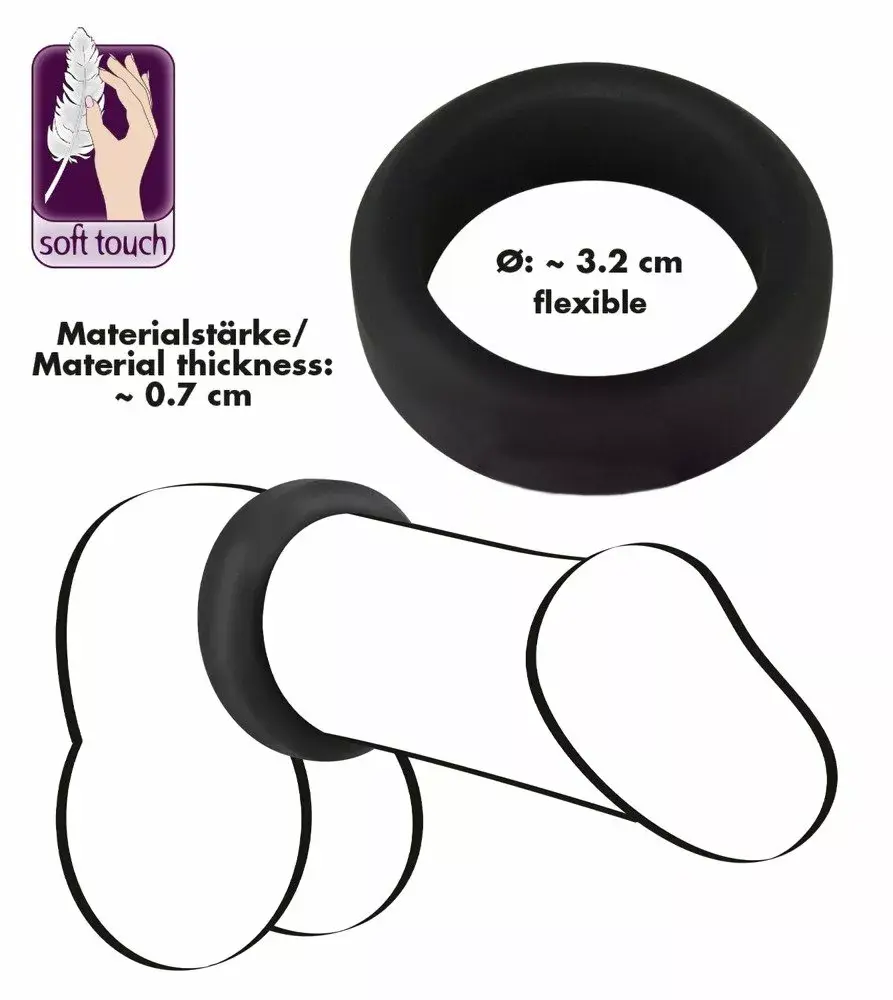 Кольцо для пениса Black Velvets 05180850000 — силикон 3.2 см Photo 5