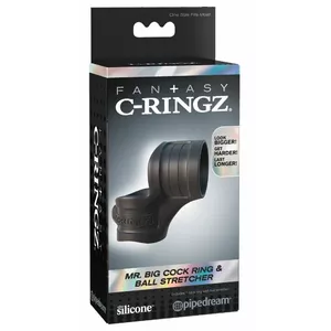 Adjustable cock ring and ball stretcher fantasy c-ringz model 05347300000 — silicone, total length 7.5 cm, Ø cock ring 3.4 cm, Ø testicle ring 3 cm