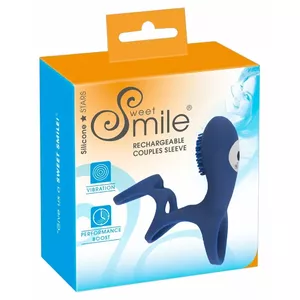 Парный массажер Sweet Smile 05941640000 — перезаряжаемый водонепроницаемый силиконовый насадочный вибратор, 10 см длина, Ø 3 см