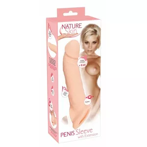Penis sleeve Nature Skin 05329830000 — TPE sleeve, length 21 cm, insertion depth 13.5 cm, outer Ø 4 cm, inner Ø 2.7 cm