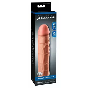 Penis extension sleeve Fantasy X-Tensions FXTP 2" — TPE, length 20.3 cm, extends 5.1 cm, Ø 4.4 cm
