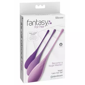 Pelvic floor training vaginal balls fantasy for her FFH Silicone Pink, 3 weights (50g/80g/110g), Ø 2.9 cm, length 18.4 cm, total 250.4 g