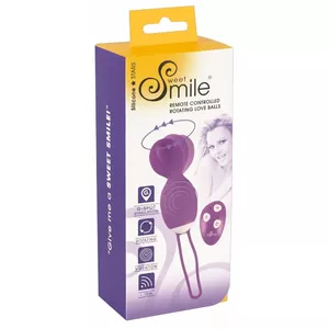Вибро-шар Sweet Smile Silicone розовый — перезаряжаемый, 10 режимов вибрации + 1 режим вращения, с пультом, 16×9 см, Ø 3,5 см, 61 г