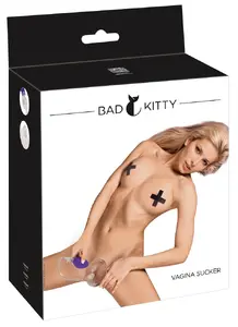 Vakuma stimulators vagīnai Bad Kitty 05288110000 — anatomiski veidota trauks, regulējams sūknēšanas spēks, ABS/PVC, 12.5×7.5 cm