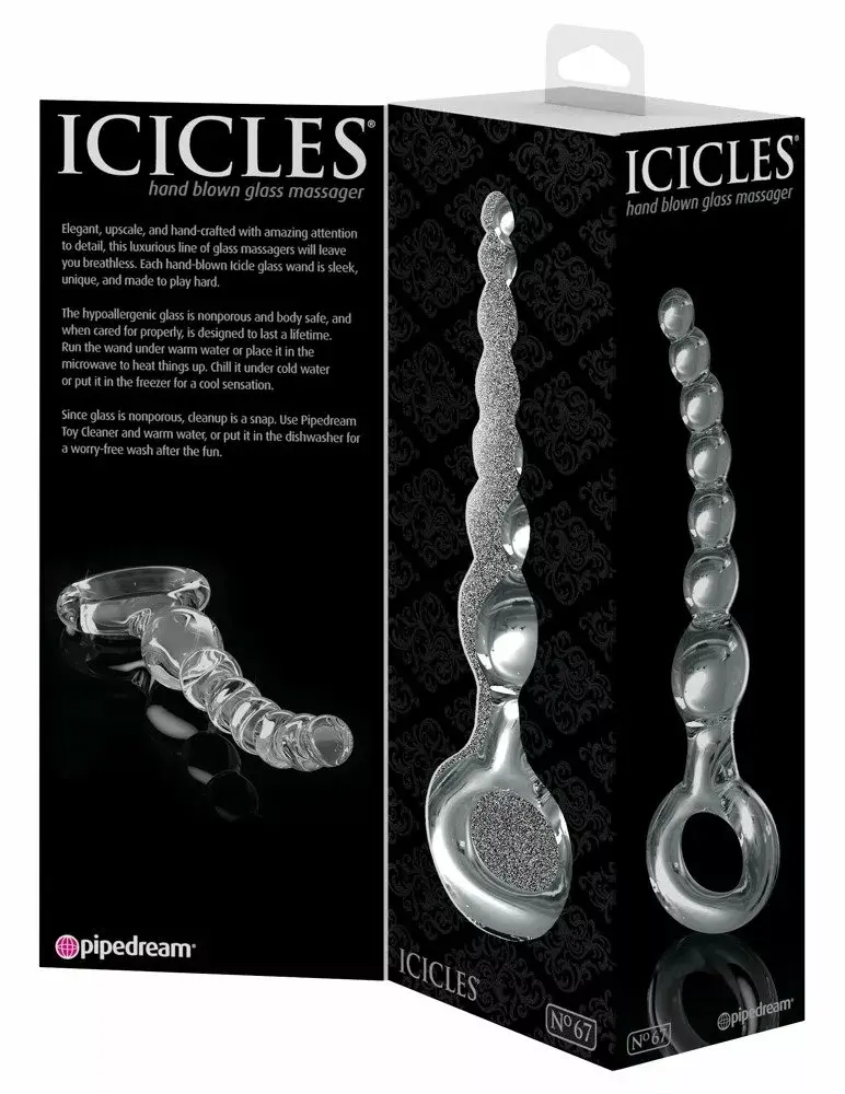 Anālās bumbiņas Icicles stikla caurspīdīgas 7 bumbiņas Photo 5