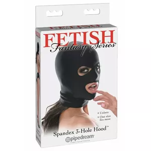 Маска‑гэг Pipedream Spandex с тремя отверстиями, модель 05439690000 — непрозрачная эластичная маска с отверстиями для глаз и рта