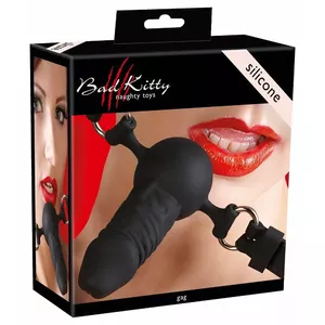 Силиконовый кляп-шар Bad Kitty 24916211001 — силиконовый шар Ø 3 см, общая длина 9,5 см, с регулируемым ремешком