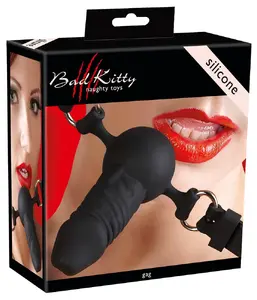 Силиконовый кляп-шар Bad Kitty 24916211001 — силиконовый шар Ø 3 см, общая длина 9,5 см, с регулируемым ремешком
